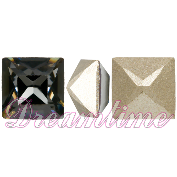 Swarovski 4428 Square Fancy Stone Crystal Silver Night 4mm